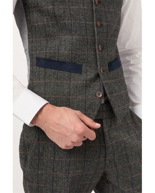 Antique Rogue Gray Single Breasted Sleeveless Five Button V-Neck Plain Slim Fit Suit Waistcoat for men