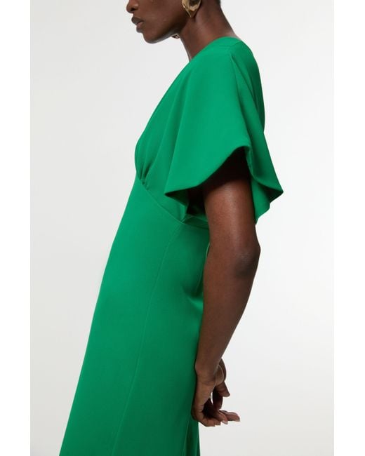 Karen Millen Soft Tailored Waterfall Sleeve Maxi Dress in Green | Lyst UK Karen Millen Soft Tailored Waterfall Sleeve Maxi Dress in Green | Lyst UK