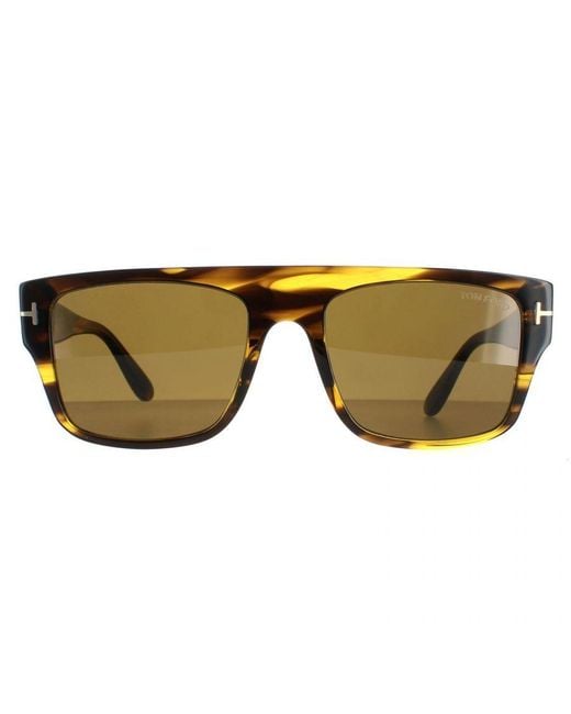 Tom Ford Brown Square Tortoise Dunning Ft0907 for men
