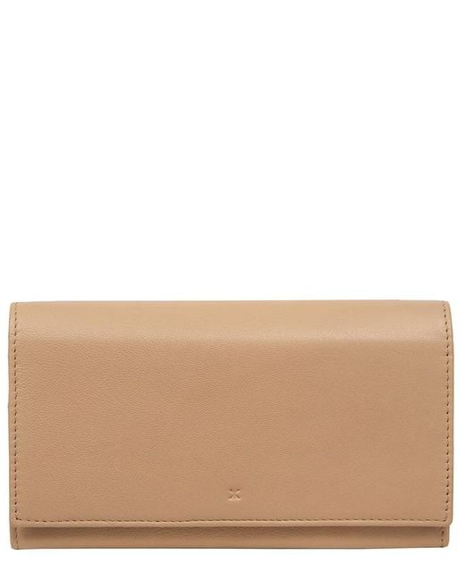 NiNa Amora Brown 'Mirella' Latte Leather Purse