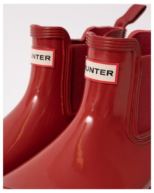 Hunter Red Original Chelsea Gloss Boots