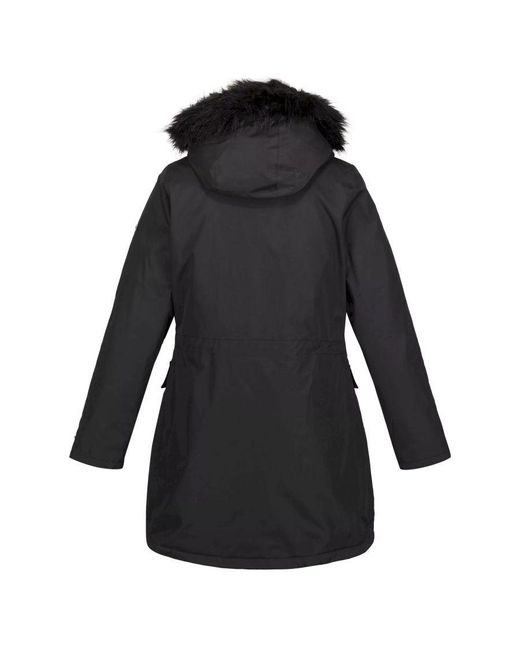 Regatta Black Ladies Sabinka Faux Fur Trim Parka