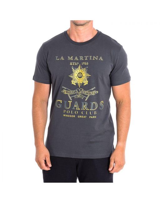 La Martina Blue Short Sleeve T-Shirt Tmrg30-Js206 for men