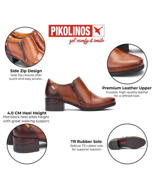 Pikolinos Brown Leather Low Heel Shoes