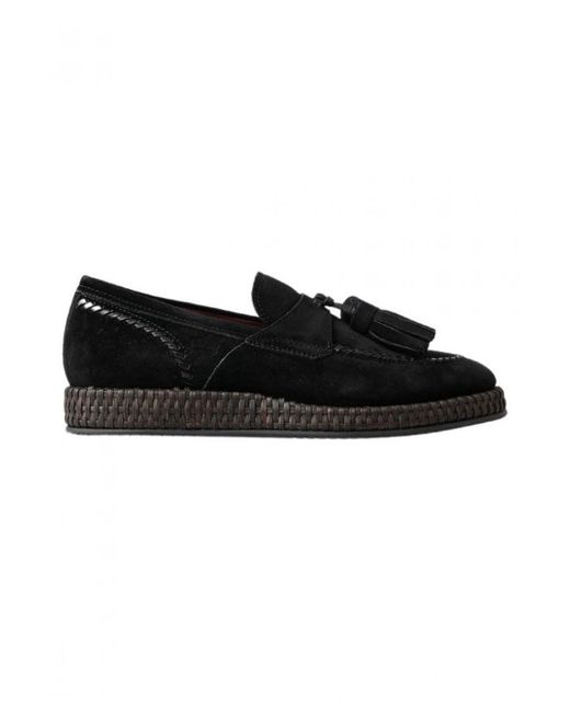 Dolce & Gabbana Black Suede Leather Casual Espadrille Shoes for men