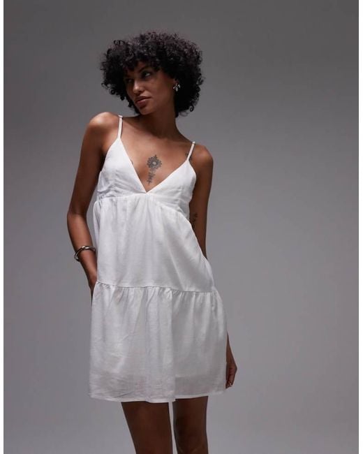 Rhythm Gray Classic Tiered Mini Beach Dress