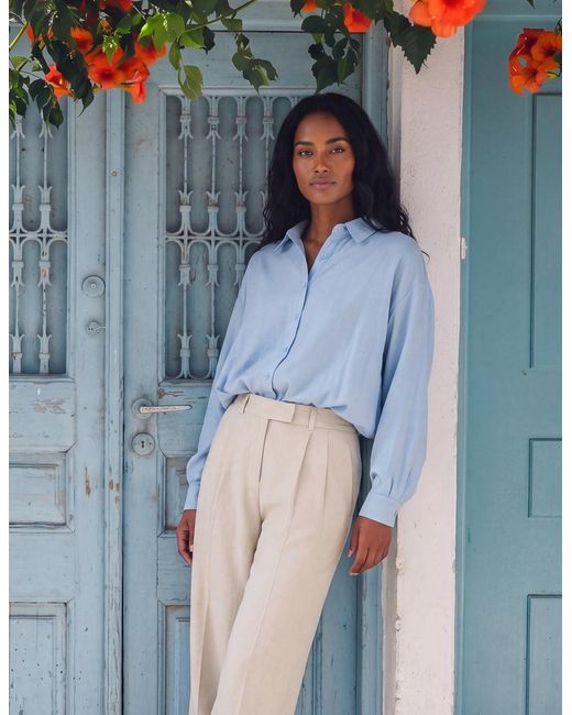 Blue Vanilla Blue Relaxed Button-Up Shirt