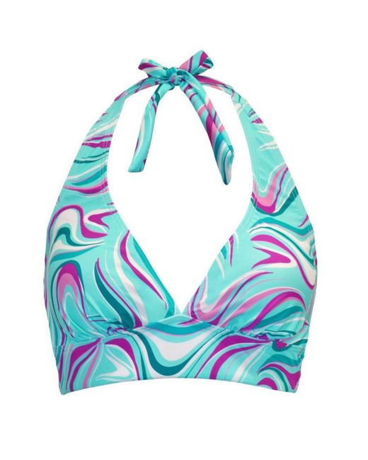 Pour Moi Blue Carnival Halter Bikini Top