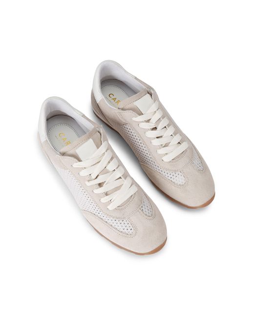 Carvela Kurt Geiger White Suede Fabric Cortona Trainer Sneakers