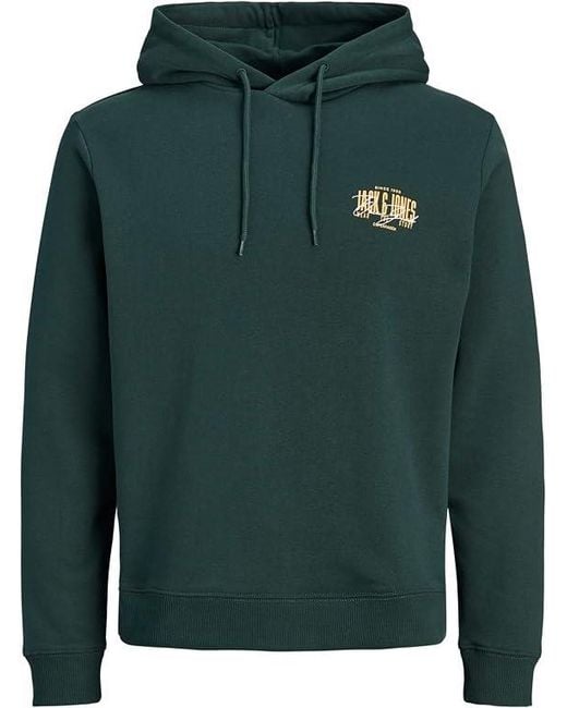 Jack & Jones Green Hoodie Hooded Pullover for men
