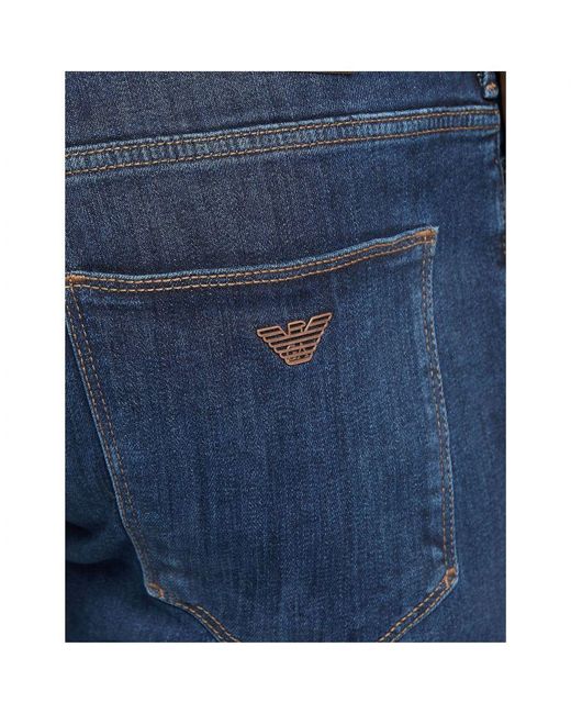 Armani Blue J06 Washed Slim Fit Jeans for men