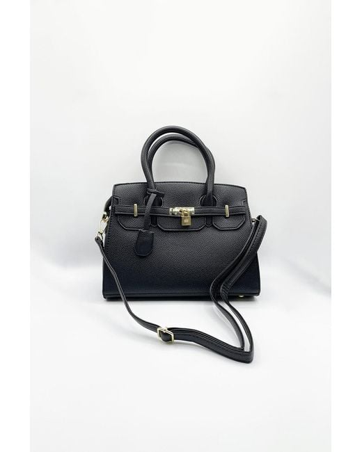 SVNX Black Top Handle Satchel Handbag