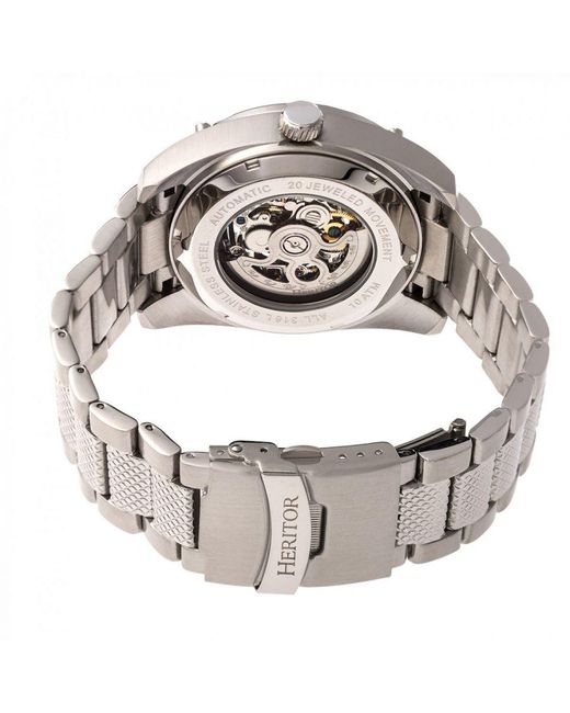 Heritor Metallic Daniels Semi-Skeleton Bracelet Watch for men
