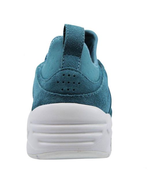 PUMA Blue Trinomic Blaze Of Glory Soft Slip On Toggle Trainers 360101 05 Leather (Archived) for men