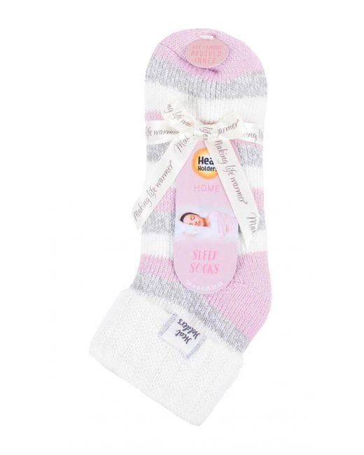 Heat Holders Pink Ladies Extra Fluffy Bed Socks For Lounging Around