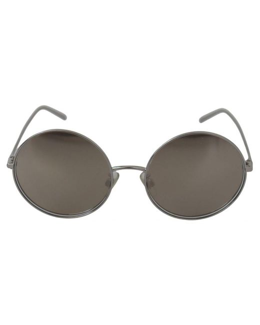 Dolce & Gabbana Brown Plated Round Lenses Sunglasses