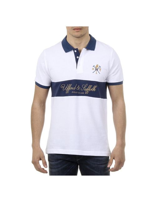 Ufford & Suffolk Polo Club White Short Sleeves Us002 Cotton for men