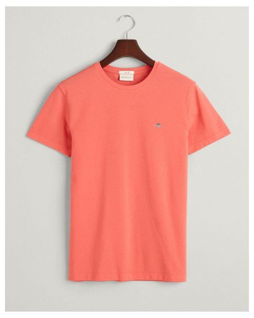 Gant Orange Slim Pique Short Sleeve T-Shirt for men