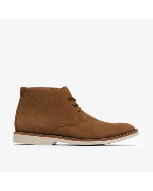 Clarks Brown Atticuslt Mid Cola Suede Boots for men