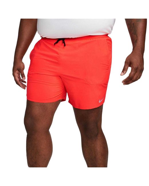 Nike Red Stride Running Shorts (Bright Crimson) for men