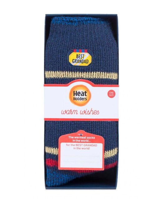 Heat Holders Blue Extra Warm Winter Thermal Socks For Dad & Grandad for men