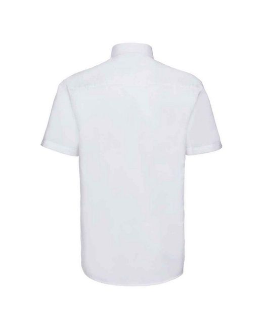 Russell White Collection Oxford Easy-Care Short-Sleeved Formal Shirt for men