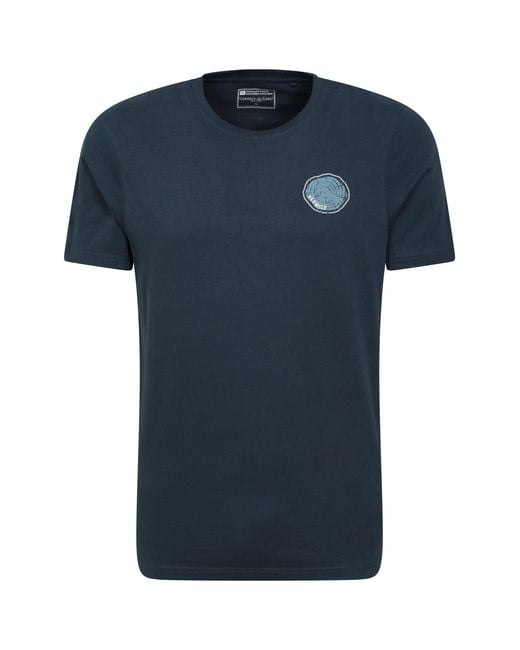 Mountain Warehouse Black 'Keswick Tree Ring' Cotton T-Shirt Lightweight Breathable Graphic Print Top for men