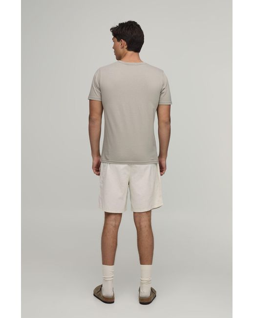 BoohooMAN Gray Basic Slim Fit Henley T-Shirt for men