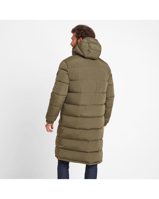 TOG24 Green Langrick Long Padded Jacket for men