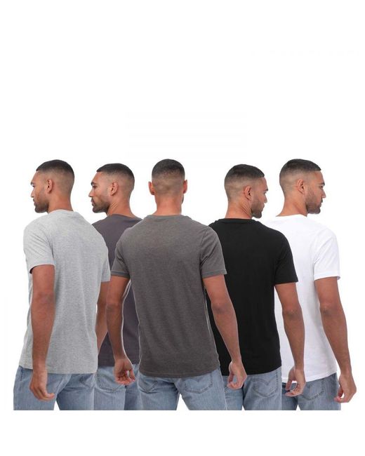 Nicce London Multicolor Multi 5-Pack 100% Cotton Crew Neck Night T-Shirts for men