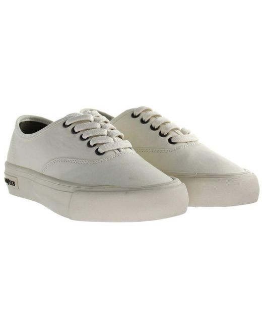 Seavees Black Legend Standard Lace-Up Canvas Plimsolls