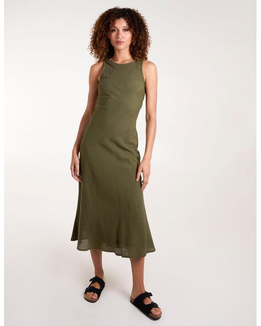 Blue Vanilla Natural Bias Cut Midi Dress