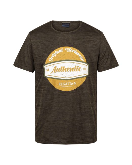 Regatta Black Original Moisture Wicking T-Shirt (Dark Marl) for men