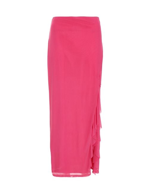 Quiz Pink Frill Maxi Skirt