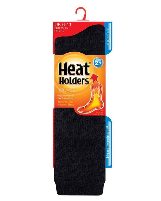 Heat Holders Blue Extra Long Heavy 2.7 Tog Knee High Thermal Wool Rich Socks for men