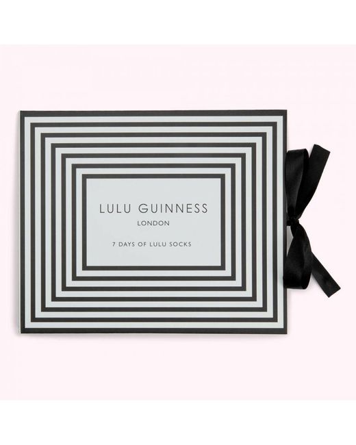 Lulu Guinness Black Multi Collectible 7 Days Of Socks