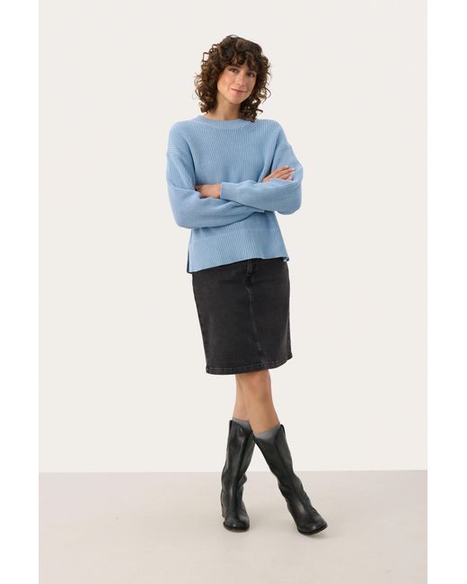 Part Two Pullover Relaxed Fit in het Blue