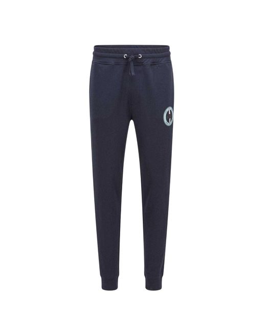 Boss Blue Javan Circle Logo Slim Tracksuit Bottoms (Dark) for men