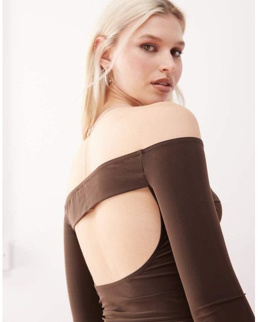 Collusion Natural Soft Touch Bardot Backless Top