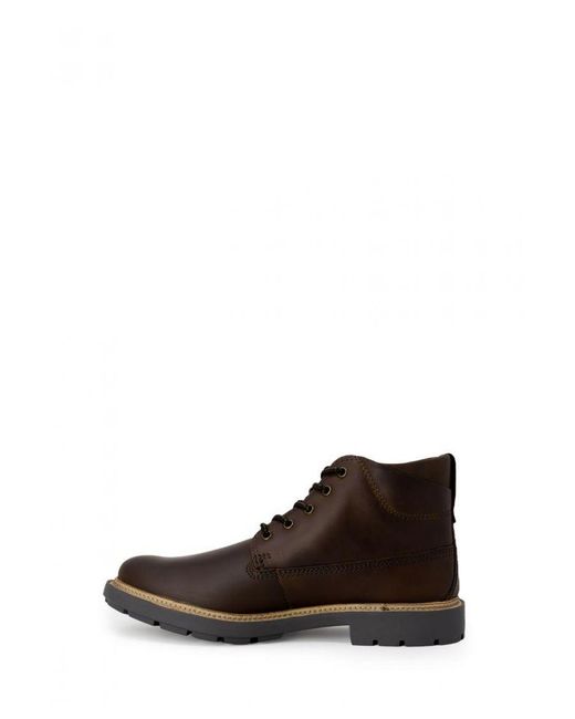 Clarks Brown Lace-Up Leather Ankle Boots for men