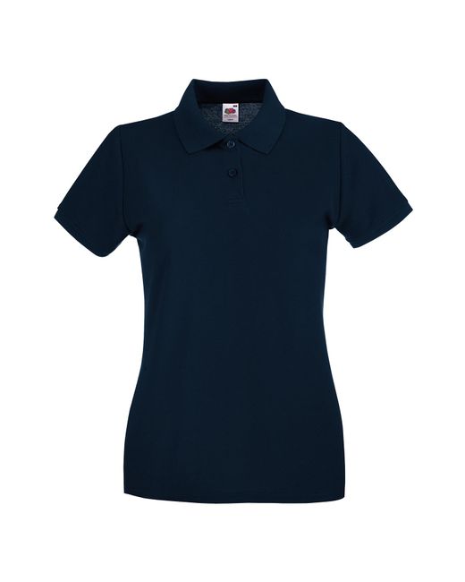 Fruit Of The Loom Blue Ladies Premium Cotton Pique Lady Fit Polo Shirt (Deep)