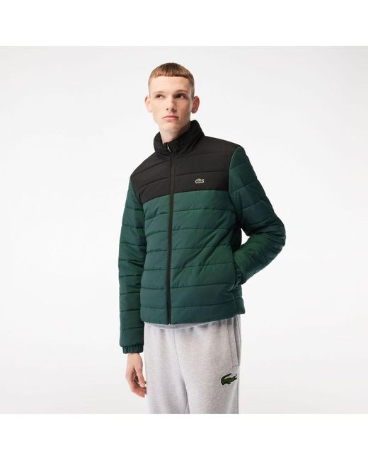 Lacoste Green Hooded Puffer Jacket for men