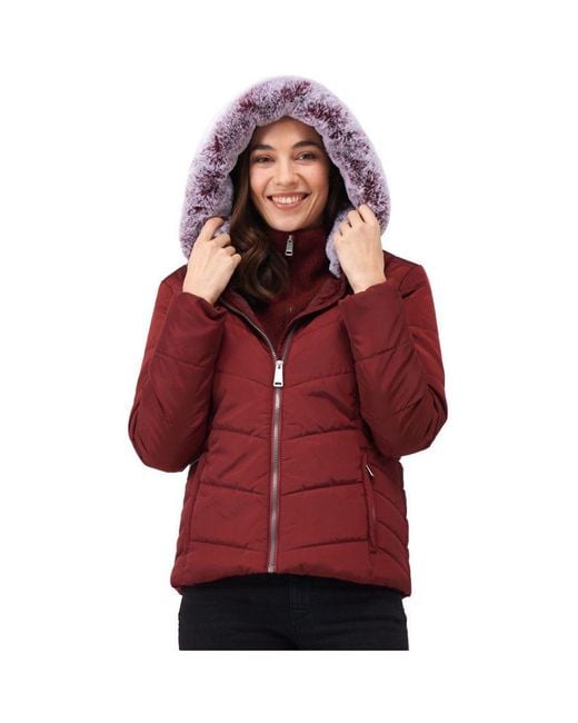Regatta Red Wildrose Padded Insulated Hooded Jacket Coat