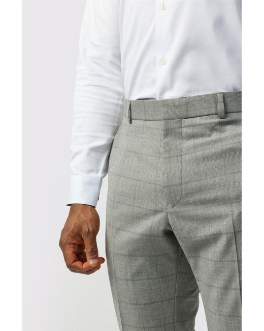 Ted Baker Gray Flat Fronted Slim Fit Suit Trousers for men