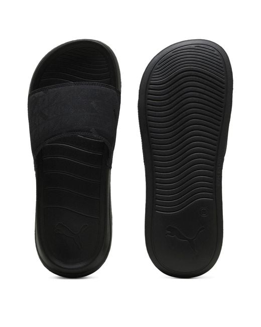 PUMA Black Popcat 20 Embedded Pool Sliders for men