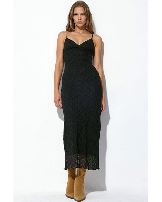 Busem Black Sleeveless V-Neck Maxi Dress With Lace Detail