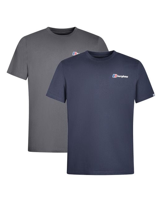 Berghaus Blue 2 Pack Short Sleeve Pinnacle Tee for men