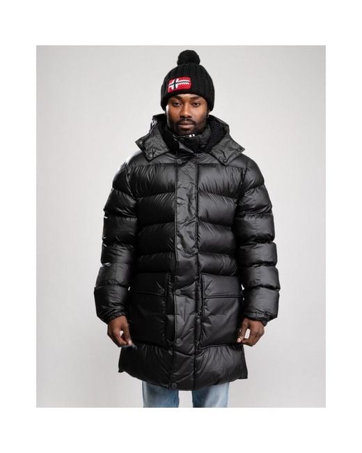 Hunter Black Rubberised Puffer Coat for men