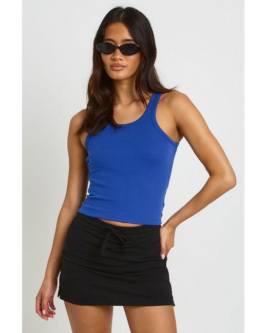 Boohoo Blue Adjustable Waist Skort