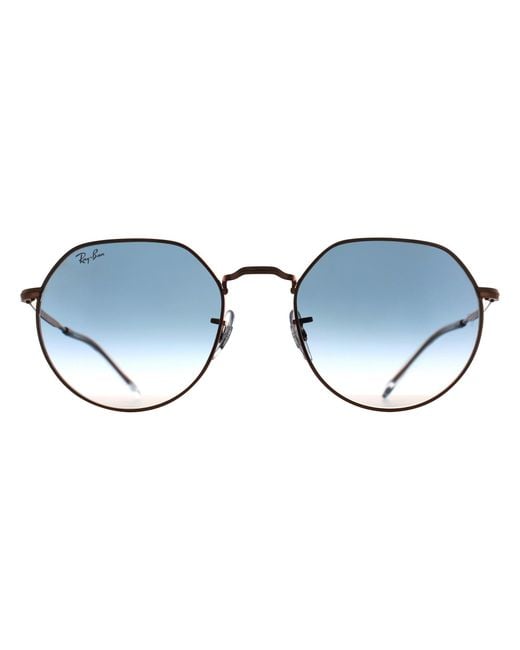 Ray-Ban Blue Round Polished Rose Gradient Rb3565 Jack Metal